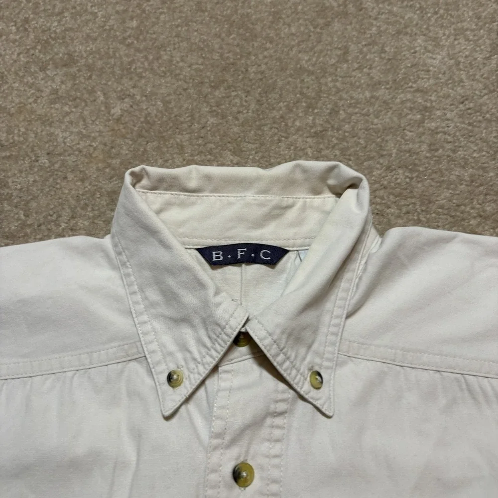 Vtg Indiana Jones Shirt Mens Medium White Button‎ Down LS Raiders Lost Ark 90s